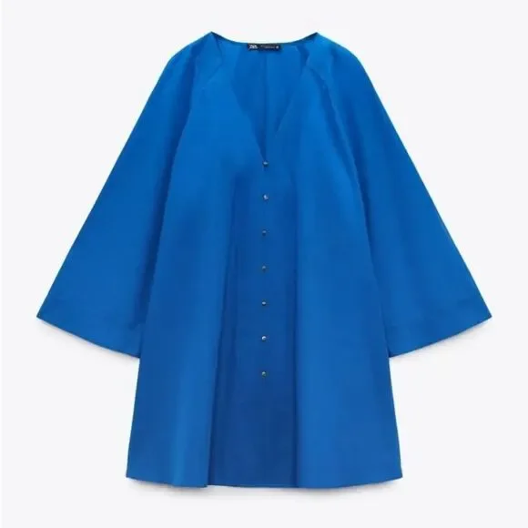 ZARA VOLUMINOUS MINI DRESS - Picture 7 of 9